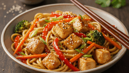 Tavuklu Sebzeli Noodle (Tek Tava)